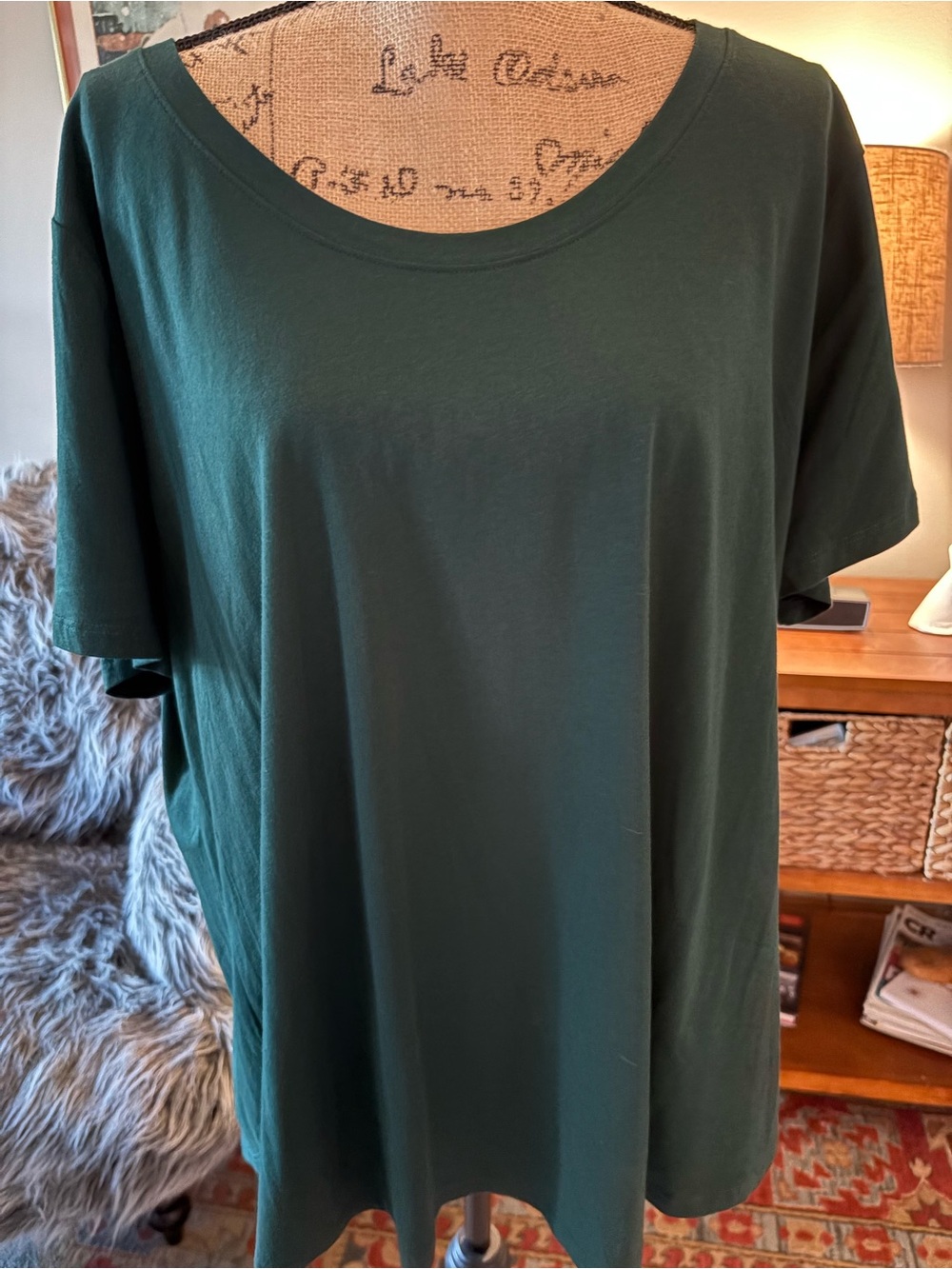 Ava & Viv Forest Green Scoop Neck Short Sleeve Tee